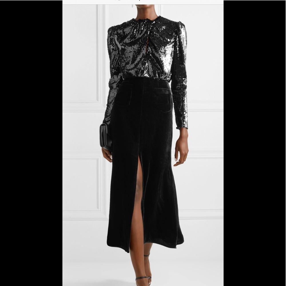 RACIL sequin & velvet dress